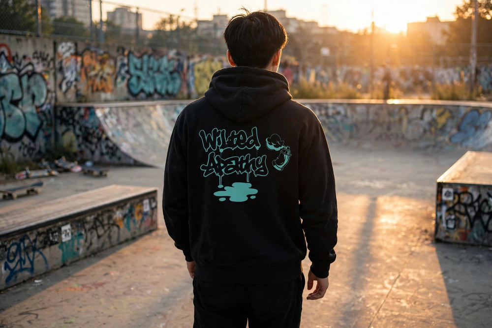 Teal Graffiti Hoodie