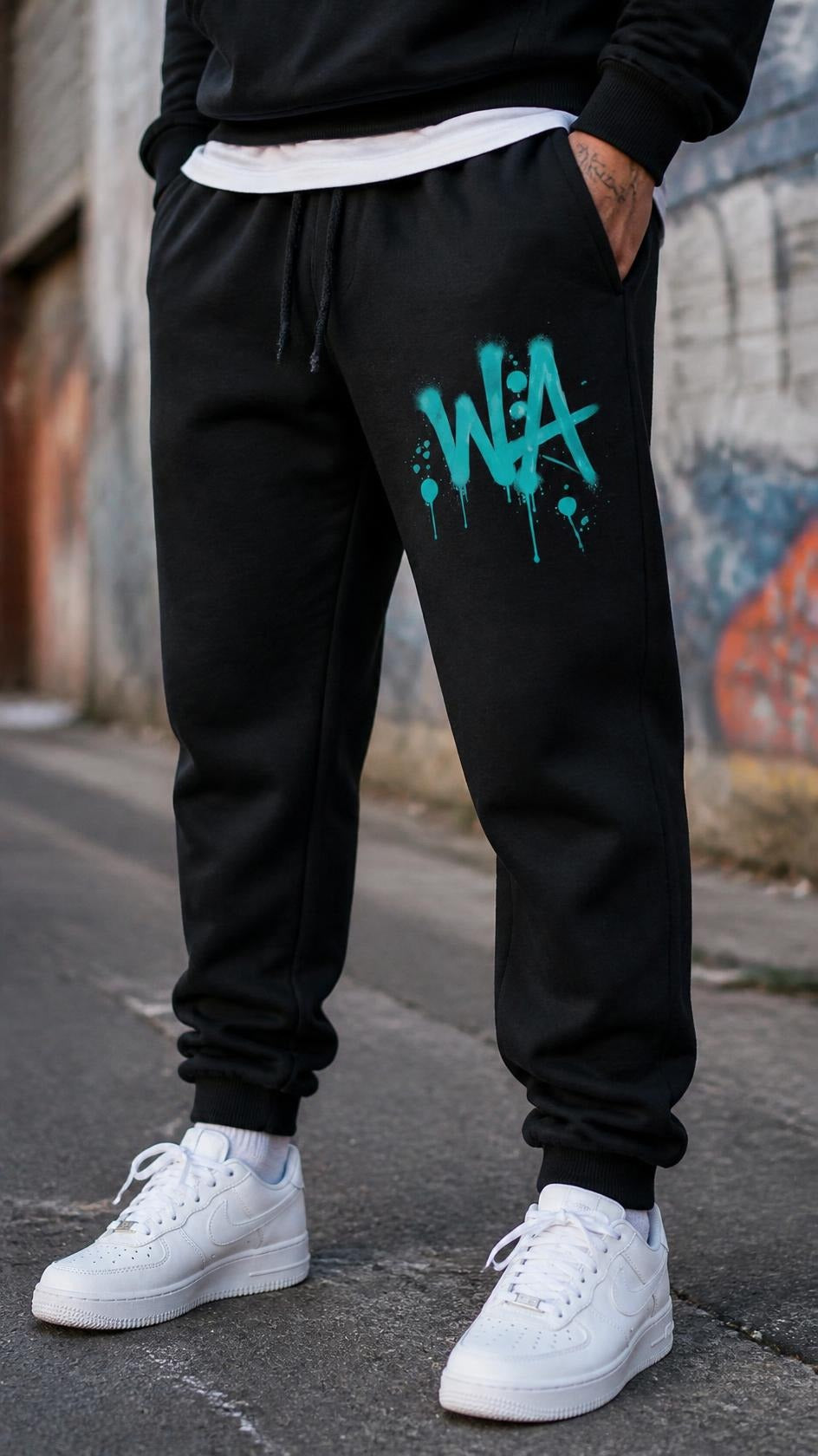 Teal Graffiti WA Sweatpants